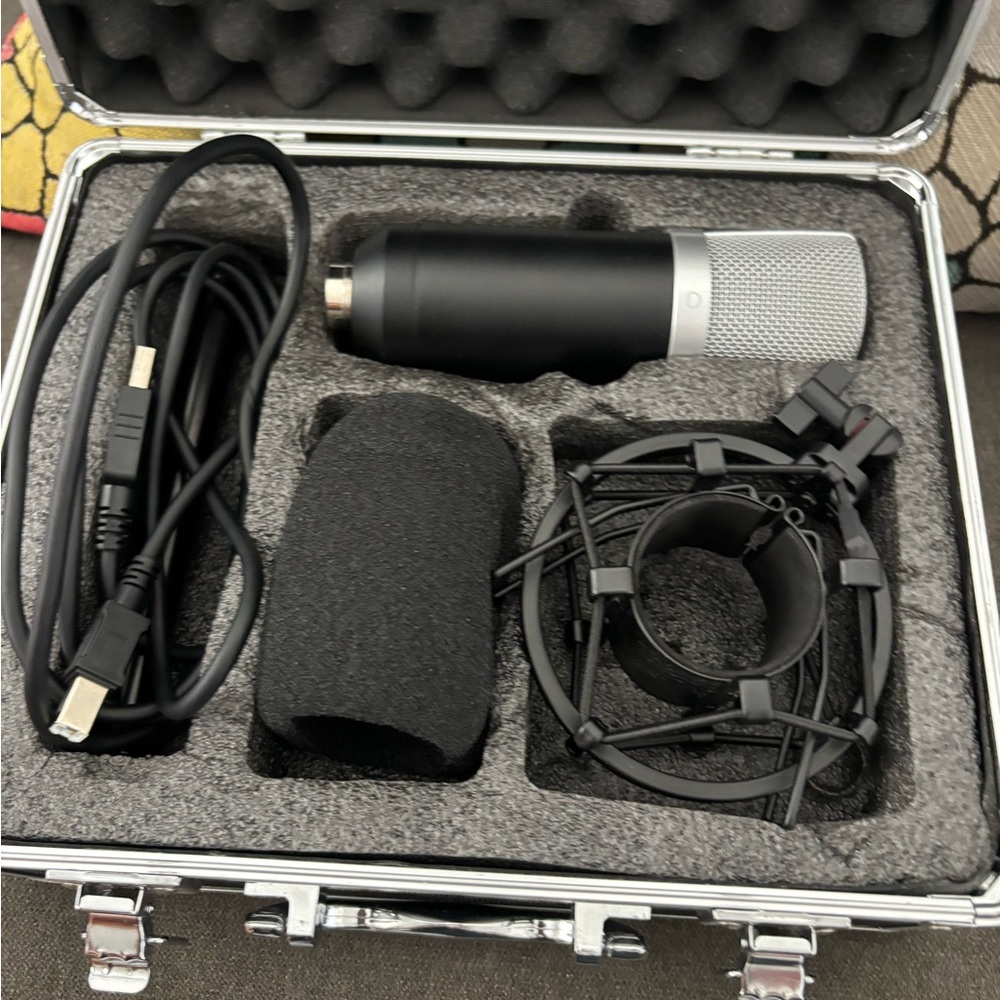 Black and Silver Microphone Set